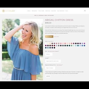 Reverly “Abigail Chiffon Dress” in Dusty Blue